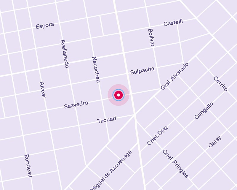 Mapa de la zona de la sede Ramos Mejía, Saavedra 337
